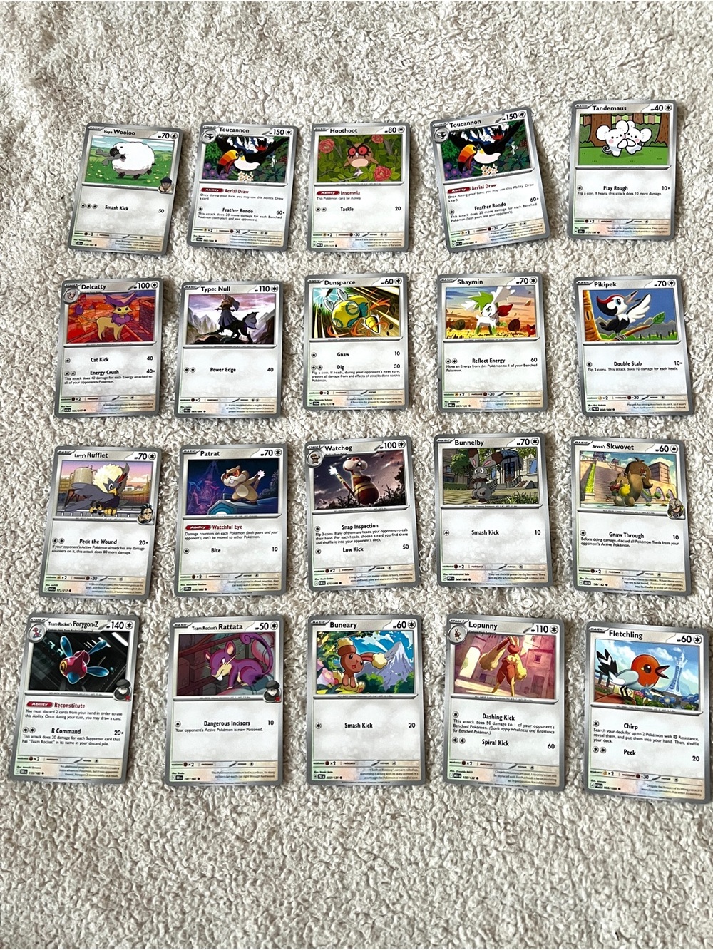 Pokemon Bulk Normal Common TCG 20 Cards